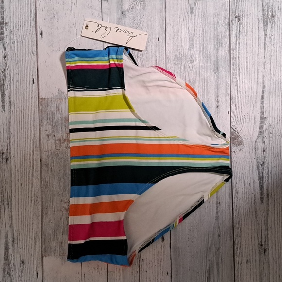 Anne Cole Mid Rise Bikini Swim Bottom Clear Water Stripe Print - Picture 4 of 9